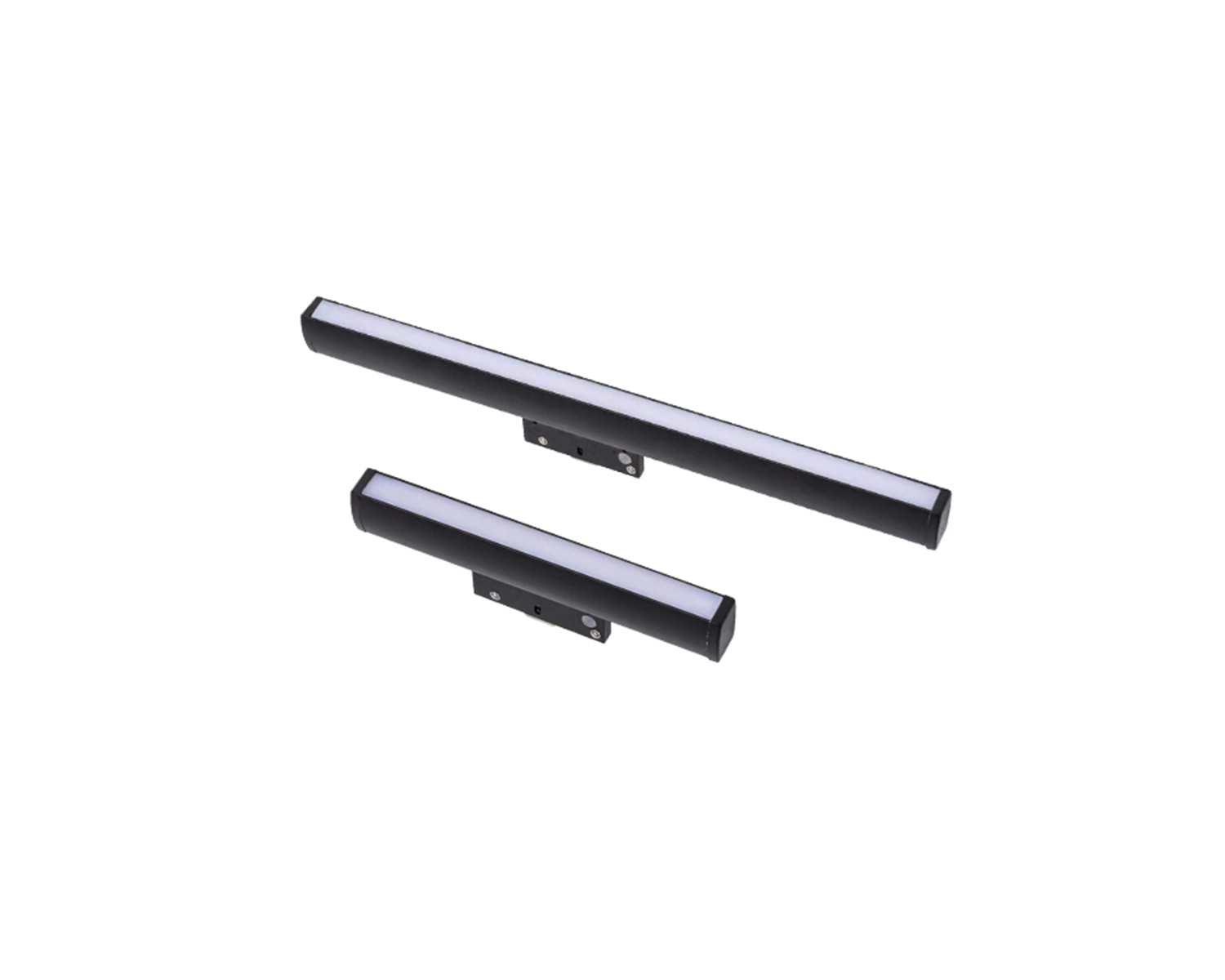 Two black linear magnetic heads of different lengths with opal diffusers